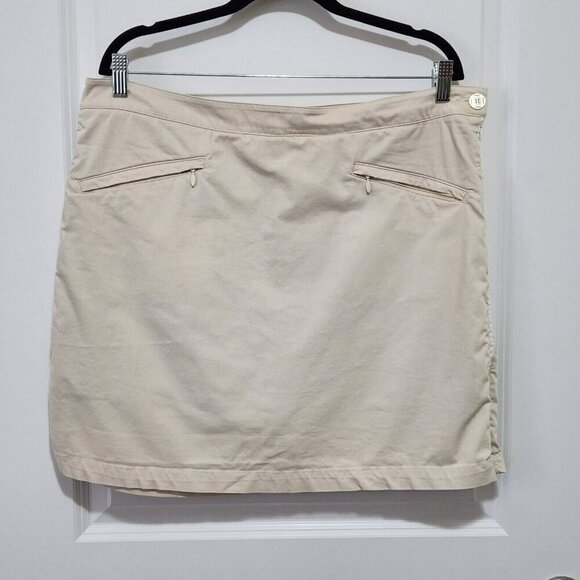 Dockers Golf Women's 16 Skort Side Zip Button Pockets Light Khaki - Picture 1 of 9